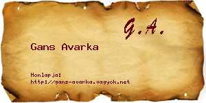 Gans Avarka névjegykártya
